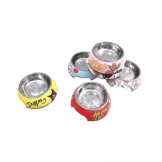 Pet stainless steel cartoon food bowl non-slip and easy to clean, universal for cats and dogs Pet stainless steel cartoon food bowl non-slip and easy to clean, universal for cats and dogs