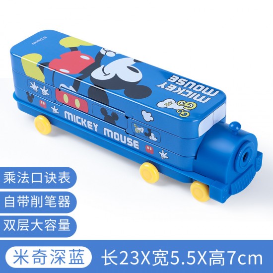 Genuine Disney creative cute cartoon double-decker train multifunctional creative iron pencil case Genuine Disney creative cute cartoon double-decker train multifunctional creative iron pencil case