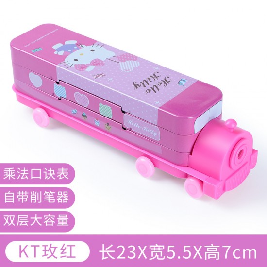 Genuine Disney creative cute cartoon double-decker train multifunctional creative iron pencil case Genuine Disney creative cute cartoon double-decker train multifunctional creative iron pencil case