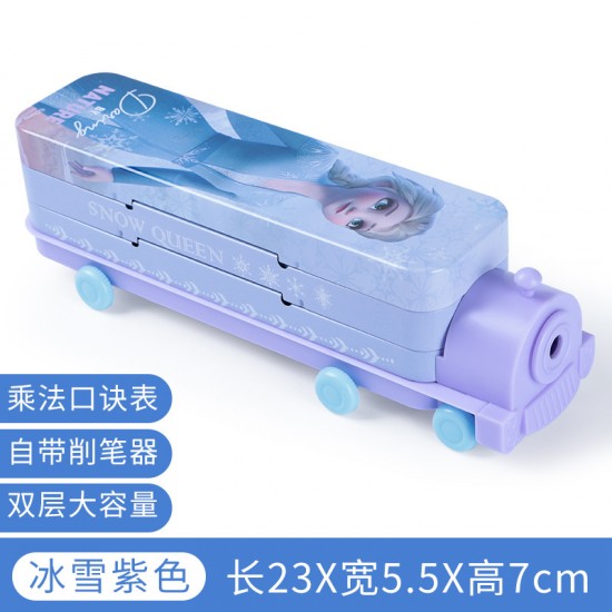 Genuine Disney creative cute cartoon double-decker train multifunctional creative iron pencil case Genuine Disney creative cute cartoon double-decker train multifunctional creative iron pencil case