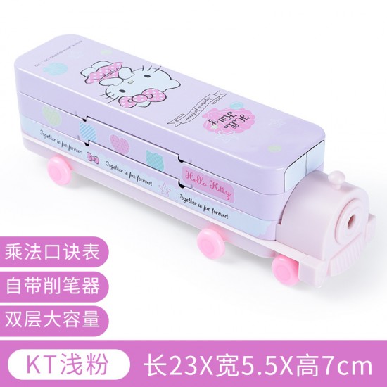 Genuine Disney creative cute cartoon double-decker train multifunctional creative iron pencil case Genuine Disney creative cute cartoon double-decker train multifunctional creative iron pencil case