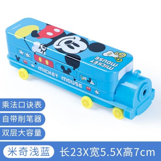 Genuine Disney creative cute cartoon double-decker train multifunctional creative iron pencil case Genuine Disney creative cute cartoon double-decker train multifunctional creative iron pencil case