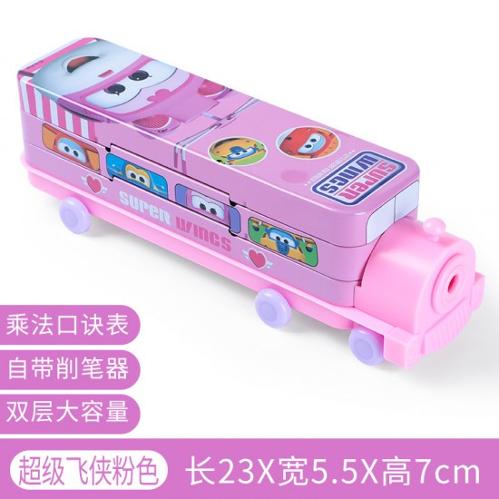 Genuine Disney creative cute cartoon double-decker train multifunctional creative iron pencil case Genuine Disney creative cute cartoon double-decker train multifunctional creative iron pencil case