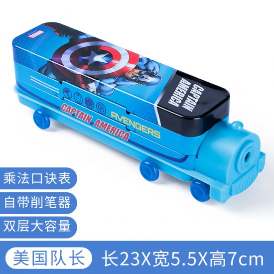 Genuine Disney creative cute cartoon double-decker train multifunctional creative iron pencil case Genuine Disney creative cute cartoon double-decker train multifunctional creative iron pencil case