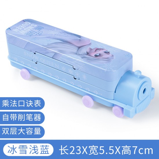 Genuine Disney creative cute cartoon double-decker train multifunctional creative iron pencil case Genuine Disney creative cute cartoon double-decker train multifunctional creative iron pencil case