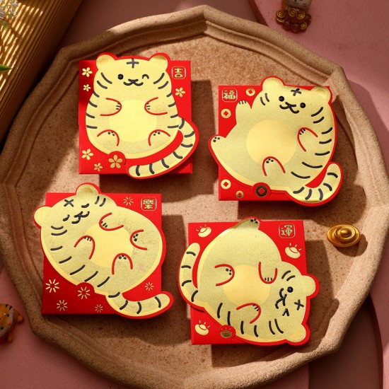 Red envelope New Year Cartoon is a sealing personality creative new year universal red envelope bag tiger year small 2022